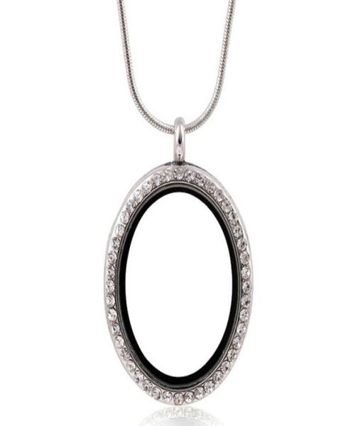 

3226mm round magnetic glass floating charms living locket with rhinestone fine stainless steel jewelry different colors4043578, Silver