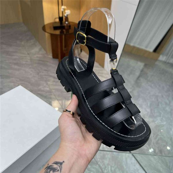 

summer popular women sandals 2023 celinity luxury brand business dress wedding party leather high heels casual flat slipper 01-04, Black