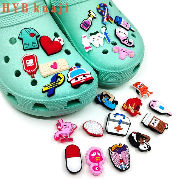 

hybkuaji medical elements shoe charms wholesale shoes accessories, White;pink