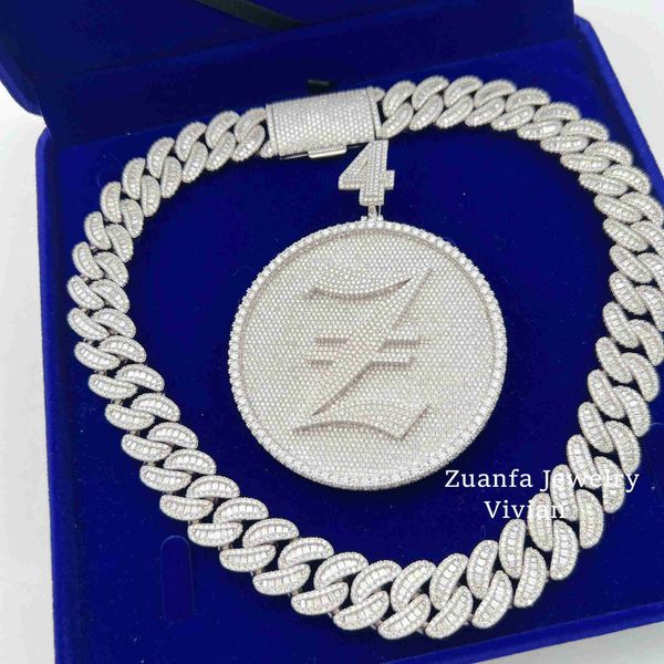 

iced out diamond pendant fashion sterling silver 925 vvs moissanite hip hop jewelry necklace custom luxury pendant