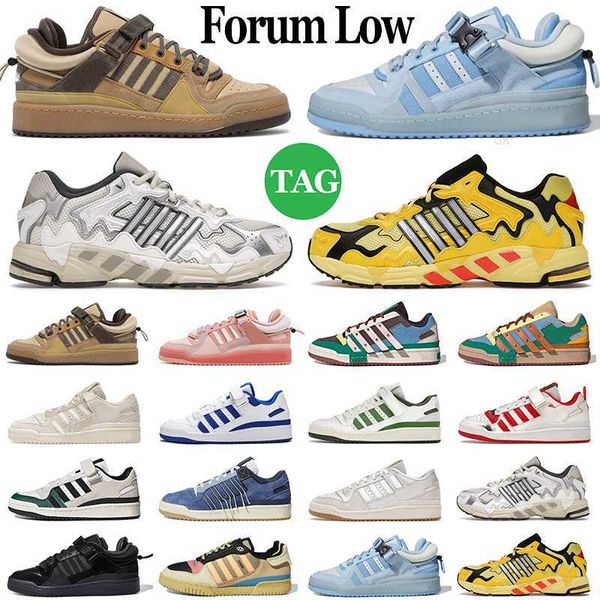 

forum bad bunny 84 low casual shoes men women buckle cream yellow blue tint easter egg outdoor sports sneakers mens trainers, Black