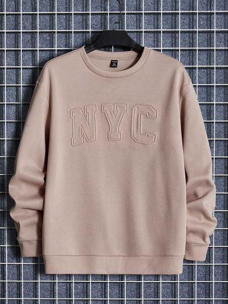 

men 's fashion emrg men plus letter embossed sweatshirt