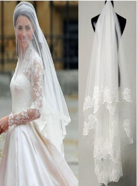 

princess kate bridal veils lace wedding veil wedding accessories bridal veil fingertip length custom made b898238105, Black