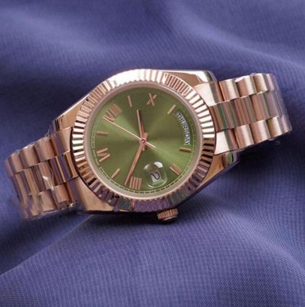 

mens watch daydate automatic mechanical movement stainless steel designer 41mm 2813 waterproof luminous wristwatches watches-04, Slivery;brown