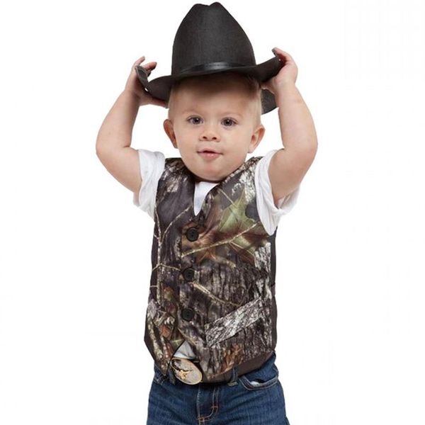 

camo vests boy' formal wear camouflage real tree satin vest for wedding kids vest281n, Black
