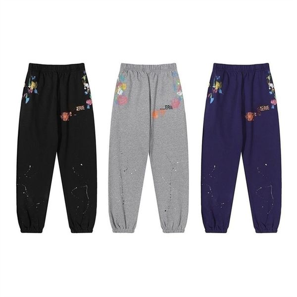 

mens pants womens designer pants contrast color printing sports sweatpants hip hop men streetwear, Black