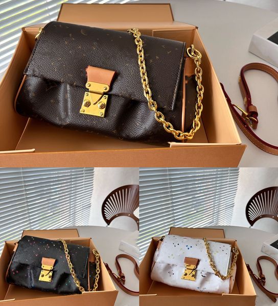 

favorite bags m45859 black beige monograms embossed leather women chain shoulder bag luxury designer functional cross body hobo m45836 m4639