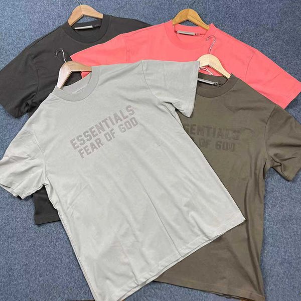 

season 8 trendy ess double row flocked letter round neck t-shirt, White;black