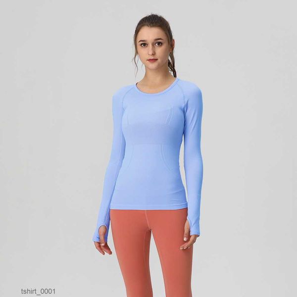 

lu-wt188 women yoga shirt girls shrits running long sleeve ladies casual outfits sportswear exercise fitness wear 95ow, White