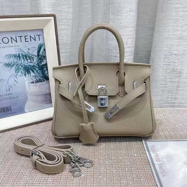 

designer bag woman handbag messenger shoulder crossbody litchi textured togo layer leather silver buckle classic pochette woman birkin bags