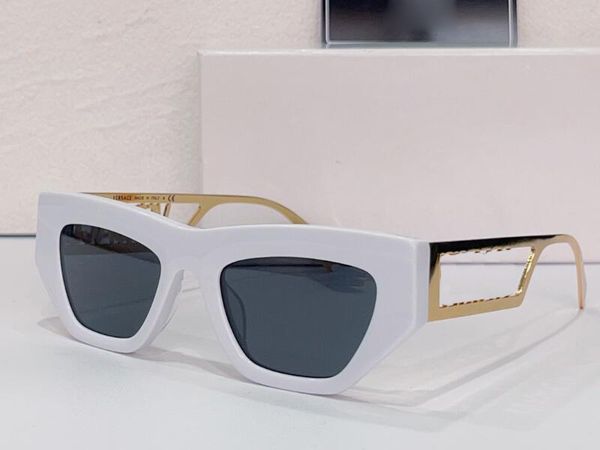 

realfine888 5a eyewear vs ve4432 meidussa 90s vintage logo cat eye frame luxury designer sunglasses for man woman with glasses cloth box ve4, White;black