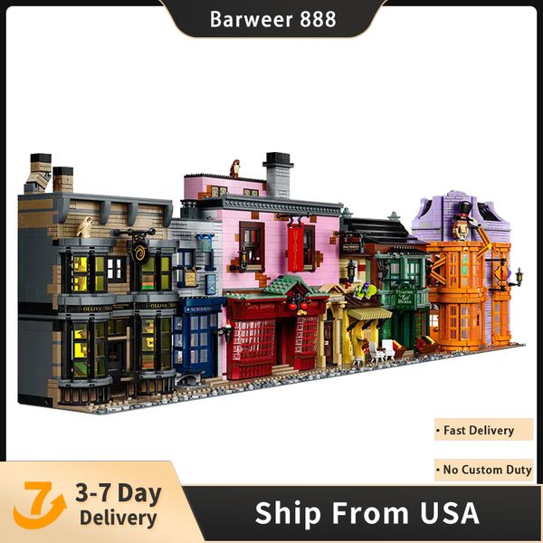 

movie game block diagon alley 5544pcs diagonal street model building blocks brick toys kids birthday gift set compatible 75978