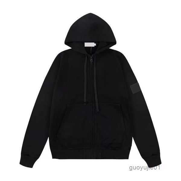 

men's hoodies euro-american designer cp stone sweatshirts pure simple personality men women trend sanitary cloth jaet hat island glass, Black