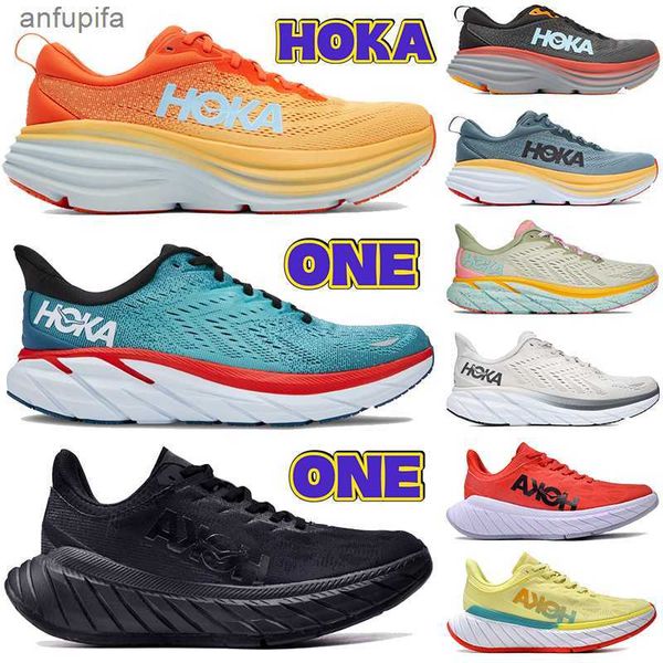 

2023 new hoka one running shoes bondi clifton 8 carbon x 2 mens sneakers triple black white amber yellow summer song nimbus cloud men women
