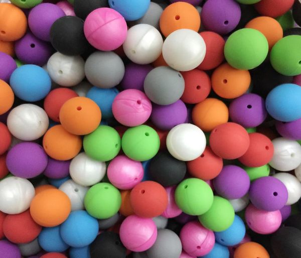 

20mm round beads silicone teething beads round shape loose beads baby safe chewing necklace baby nursing3028487