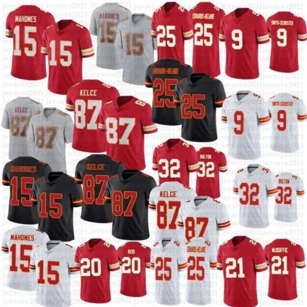 

patrick mahomes football chiefes jersey men women kids juju smith-schuster travis kelce nick bolton trent mcduffie justin reid, Black;red