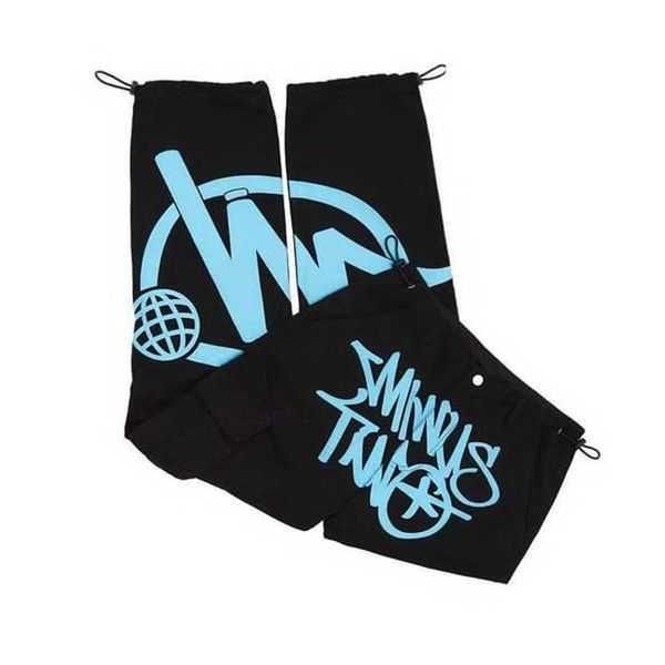 

minustwo cargo printed pants trendy casual high street trousers men's and women's pantalones sweat pants hip hop usa fashion 23 sp, Black