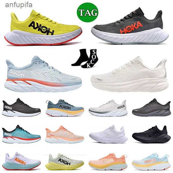 

hoka men women running shoes hokas one designer sneakers carbon x2 bondi 8 clifton dark shadow fiesta triple white lunar rock trainers outdo, Black