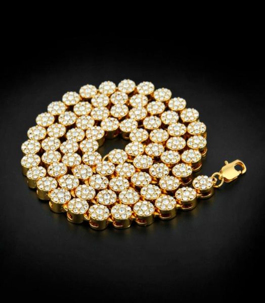 

men 1 row cluster chain iced out yellow gold plated hip hop cz men chain necklace jewelry5500719, Silver