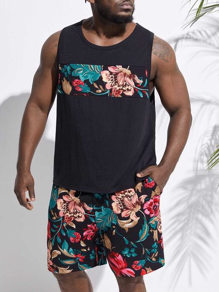 

men's clothing men tropical shorts, White;black