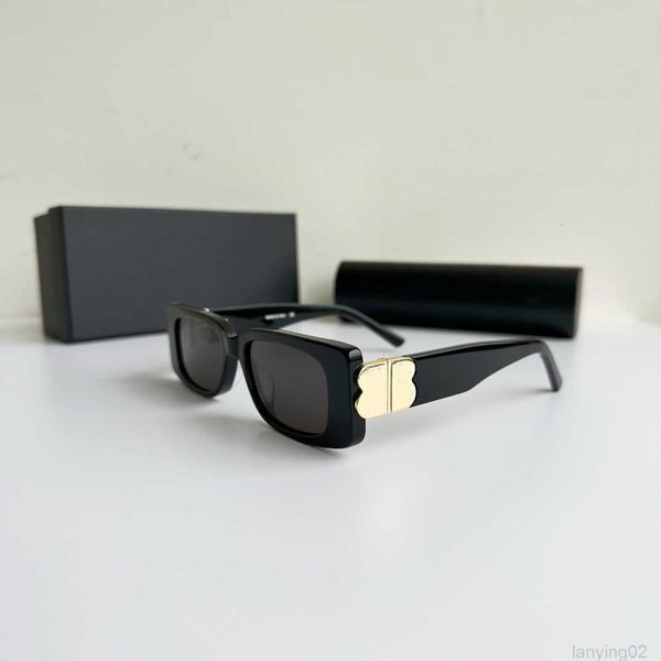 

women square sunglasses fashion womens brand designer 0096s luxury rectangle full frame black double b style men glasses with case, White;black