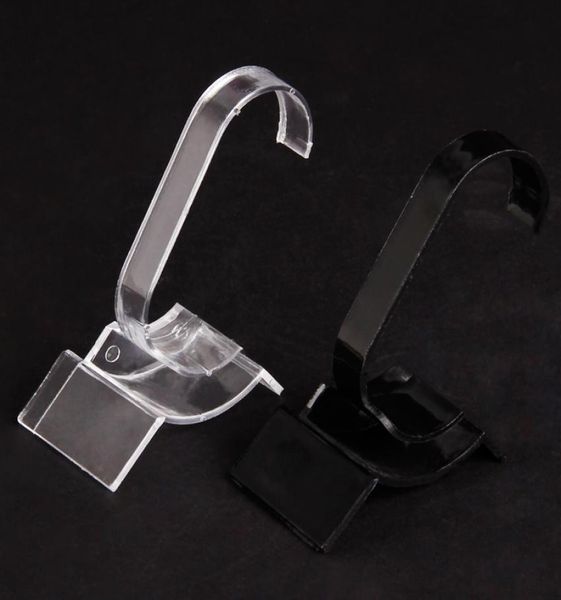 

whole 20 blackclear plastic watch display stand holder0128652004, Black;white