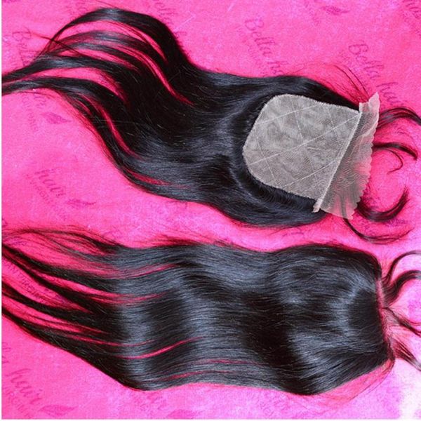 

100 unprocessed brazilian hair silkbaselaceclosure 1024inch natural color silky straight human hair bellahair8079753, Black;brown