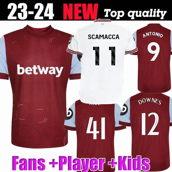 

2023 2024 west hams soccer jersey final prague bowen rice scamacca football shirts men uniteds benrahma antonio fornals lanzini paqueta whit, Black;yellow
