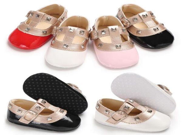 

baby girls fashion rivets princess kids shoes cute infants mary jane first walkers baby shoes 4 colors 3 size 01t chaussures enfa6307024