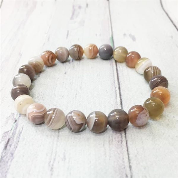 

mg0489 2019 new arrival design 8 mm botswana agate bracelet high grade natural stone bracelet for women developing psychic gifts217h, Black