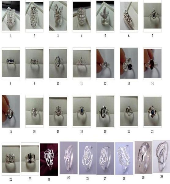 

2014 mid july new 925 silver jewelry 30pcs fashion multi styles finger crystal rings size 78 mix 30 styles7511295
