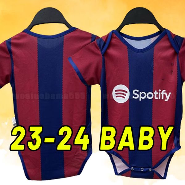 

baby 23 24 lewandowski soccer jerseys barcelona pedri ansu fati coutinho f.de jong dest gavi adama football shirts 2023 2024 dembele infant, Black;yellow
