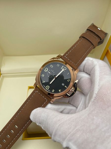 

paner 2023 luxury chronograph clock designer watches quartz watch men's stainless steel case watch men's fashion wristwatch brown, Slivery;golden