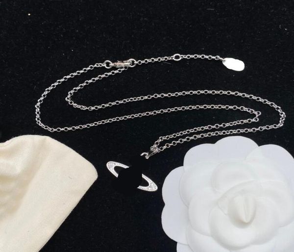 

fashion silver chain diamond pendant necklace luxury jewelry woman party wedding engagement gift2893370