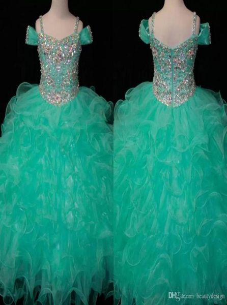 

crystals mint green flower girls dresses long little girl039s pageant toddler kids for girl infant glitz communion prom ball go1433094, White;blue