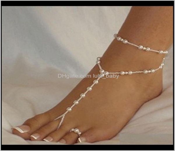 

anklets fashion ankle bracelet beach imitation pearl barefoot sandal anklet for women chain foot jewelry 1yagm ieaof3513499, Red;blue