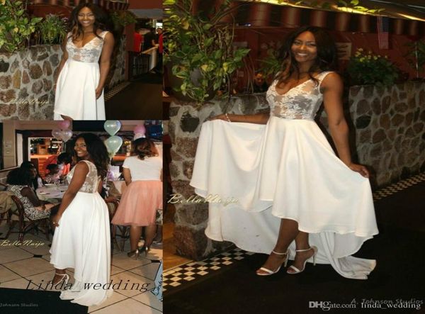 

osas ighodaro pretty bridal shower wedding dresses new arrival high low chiffon formal wedding party gowns5362707, White