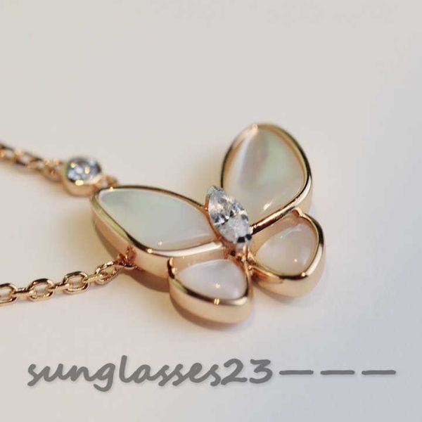 

two butterfly series butterfly necklace, clavicle necklace pendant necklace, adjustable, electroplated rose gold, Silver