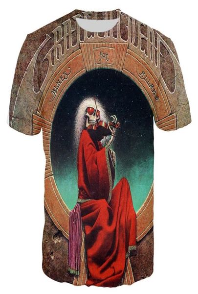 

3d printed grateful dead blues t shirt for men women summer short sleeve tees streetwear tshirt 2206234135550, White;black