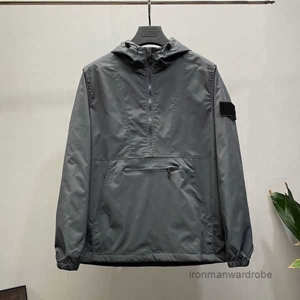 

outerwear designer badges zipper shirt jacket loose style spring autumn mens oxford breathable portable high street stones island clothing j, Black;brown