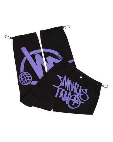 

minustwo cargo printed pants trendy casual high street trousers men's and women's pantalones sweat pants hip hop usa fashion 23 sp, Black