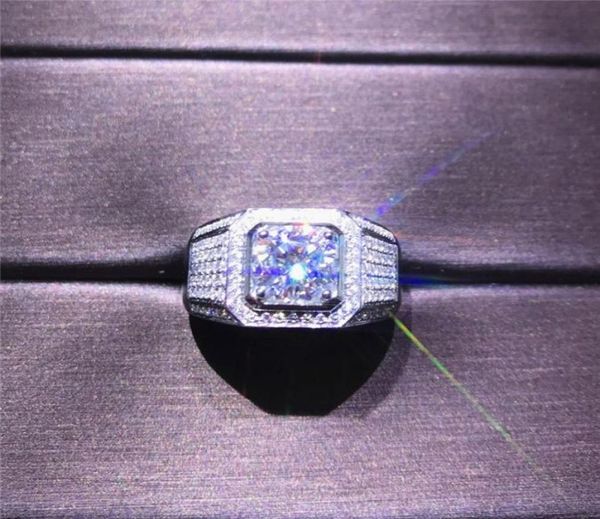 

vecalon solitaire big men 925 sterling silver ring 3ct 5a zircon cz promise engagement wedding band rings for men father gift9383222, Slivery;golden