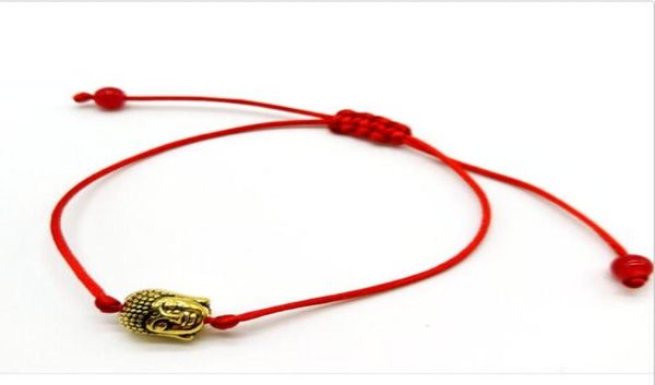 

20pcslot lucky string buddha lucky red cord adjustable charms bracelet diy jewelry new8758041, Golden;silver