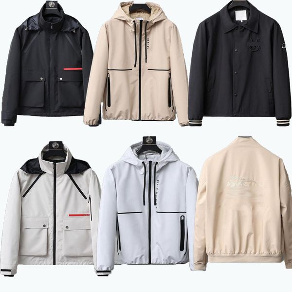 

burbury men's jacket luxury windbreaker casual windbreaker designer brand outerwear hooded high-quality men's clothing winter oute, Black;brown