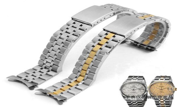

19mm watch accessories band for prince and queen strap solid stainless steel silver gold bracelet bands4605600, Black;brown
