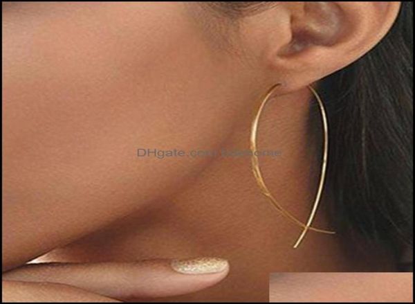 

charm earrings jewelry fish shaped simplicity handmade copper wire earring for women gold color geometric ear brooch4297864, Golden
