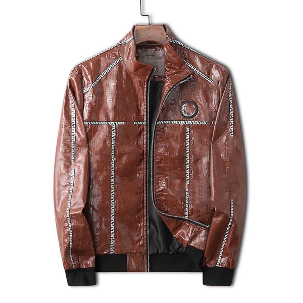 

men's leather fashion slim-fit leather leather v4, Black