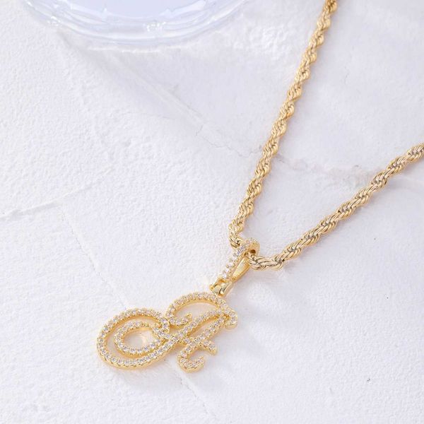 

cute iced out cubic zirconia initial letter english necklace women's neckchain ins gold color diy a-z aesthetic pendant chain jewelry c, Silver