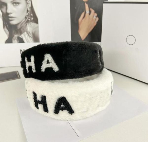 

2022 winter fur headbands autumn wool hair hoop cletter headband black white colors hairjewelry outdoor headwear94663505776900, Silver