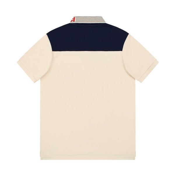 

verified and correct version luxury fashion brand colored casual polo shirt printed short sleeve couple t-shirt summer high version, White